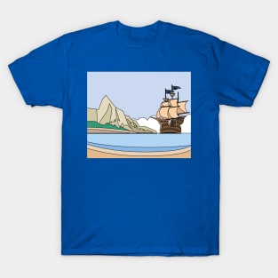 Ships In The Middle Of The Lake Ocean T-Shirt